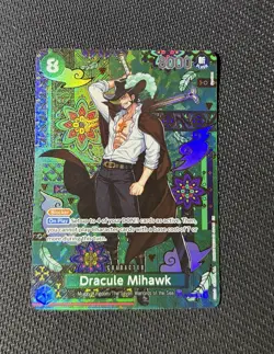 One Piece Card Dracule Mihawk OP12-030 SP OP14 Azure Sea’s Seven Mint In Hand - Image 1
