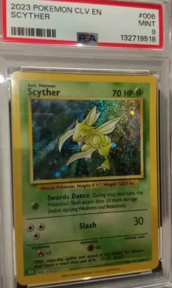 PSA 9 MINT Pokemon Classic Collection Scyther Holo CLV 006/034 - Image 1