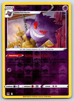 Gengar - Reverse Holo - Lost Origin 066/196 Rare Pokemon 151 Card NM - Image 1