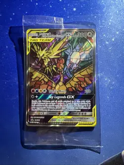 Pokemon-Moltres Zapdos Articuno GX SM210, Hidden Fate Promo SEALED *ERROR CRIMP* - Image 1