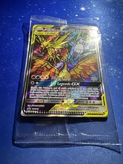 Pokemon-Moltres Zapdos Articuno GX SM210, Hidden Fate Promo SEALED *ERROR CRIMP* - Image 2