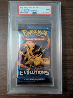 PSA 9 XY Evolutions Foil Booster Pack Mega Charizard Y 2016 Pokemon MINT - Image 1