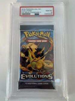 2016 Pokemon XY Evolutions Booster Foil Pack Mega Charizard Y PSA 10 GEM MT - Image 1