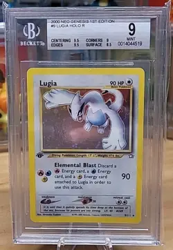 BGS 9 MINT LUGIA HOLO RARE #9 1ST EDITION 2000 NEO GENESIS POKEMON TCG - Image 1
