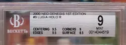 BGS 9 MINT LUGIA HOLO RARE #9 1ST EDITION 2000 NEO GENESIS POKEMON TCG - Image 3