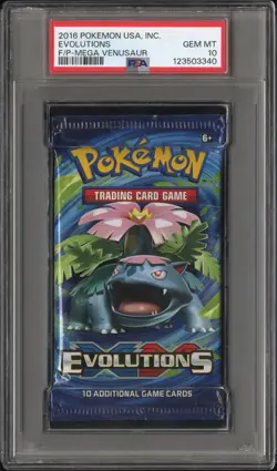 2016 Pokemon USA XY Evolutions Foil Booster Pack Mega Venusaur Art PSA 10 - Image 1