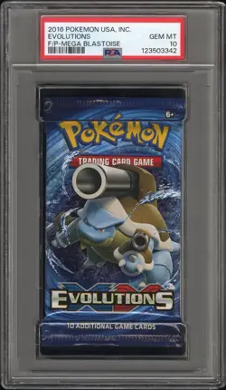 2016 Pokemon XY Evolutions Booster Foil Pack Mega Blastoise PSA 10 GEM MT - Image 1