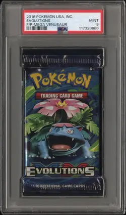 2016 Pokemon USA Inc. XY Evolutions Mega Venusaur PSA 9 Foil Booster Pack MINT! - Image 1