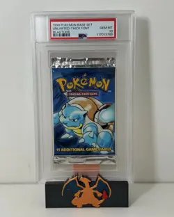 PSA 10 GEM MINT Blastoise Art Thick Font Base Set Booster Pack Pokemon 1999 - Image 1