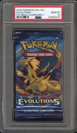 2016 Pokemon XY Evolutions Booster Foil Pack Mega Charizard Y PSA 10 GEM MT - Image 1