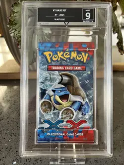 2014 Pokemon XY Base Set Foil Booster Pack Blastoise Art - Graded 9 Mint. - Image 1