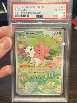 2025 POKEMON DESTINED RIVALS - DRI EN #185/182 SHAYMIN ILLUSTRATION RARE PSA 10 - Image 1