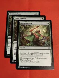 Elven Ambush (x3) Kaldheim Regular U #391 MTG Magic The Gathering Unplayed Mint+ - Image 1
