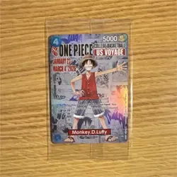 Bandai Namco One Piece CCG Monkey D. Luffy US Voyage PROMO Holo Card 5000 - Image 1