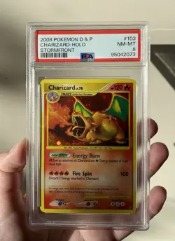 Charizard 103/100 Holo Secret Rare Pokemon 2008 D&P Stormfront PSA 8 NM-MT - Image 1