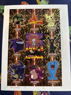 Pokemon Rare Uncut Sheet Of Rocket Team Database Gold Holo Hits. eBay’s Cheapest - Image 1