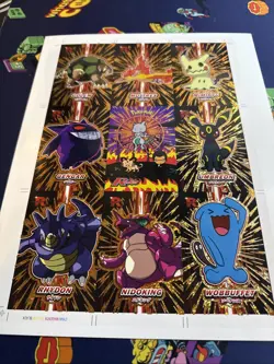 Pokemon Rare Uncut Sheet Of Rocket Team Database Gold Holo Hits. eBay’s Cheapest - Image 2