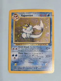 1999 Vaporeon 12/64 - Cosmos Holo Rare - Jungle - Pokemon TCG - Image 1