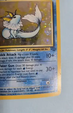 1999 Vaporeon 12/64 - Cosmos Holo Rare - Jungle - Pokemon TCG - Image 4