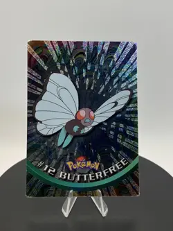 Pokemon Topps Holo Foil TV Animation Butterfree #12 Blue Logo SEE PHOTOS - Image 1
