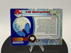 Pokemon Topps Holo Foil TV Animation Butterfree #12 Blue Logo SEE PHOTOS - Image 2
