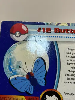 Pokemon Topps Holo Foil TV Animation Butterfree #12 Blue Logo SEE PHOTOS - Image 3