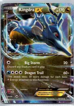 Pokemon TCG Kingdra-EX 73/124 Fates Collide Holo MP - Image 1