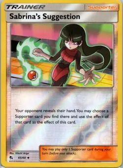 Pokemon TCG Sabrinas Suggestion 65/68 Hidden Fates Reverse NM - Image 1