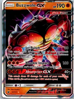 Pokemon TCG Buzzwole-GX 57/111 Crimson Invasion Holo NM - Image 1