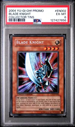 2004 YU-GI-OH! PROMO COLLECTOR TINS #EN002 BLADE KNIGHT PSA 6 - Image 1