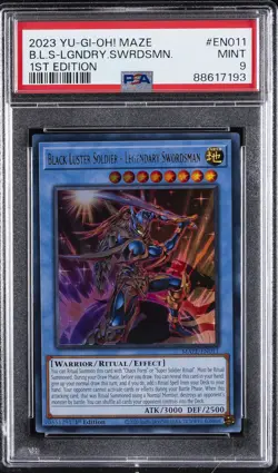 2023 YU-GI-OH! MAZE OF MEMORIES BLACK LUSTER SOLDIER-LEGENDARY SWORDSMAN PSA 9 - Image 1