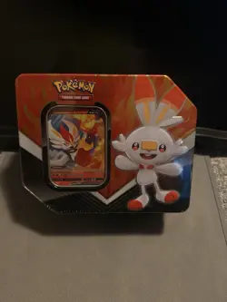 2020 Pokemon TCG Galar Partners Tin Cinderace V Red New Sealed - Image 1