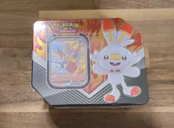 2020 Pokemon TCG Galar Partners Tin Cinderace V Red New Sealed - Image 1