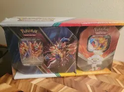 2022 Pokemon 2-Pack Legends of Galar Tins Zamazenta V/ Cinderace V Pokemon Cards 820650100543 - Image 1
