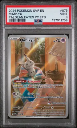 PSA 9 Mimikyu 075 Scarlet & Violet Black Star Promo Pokemon Card - Image 1
