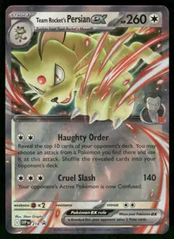 Team Rocket's Persian ex - 218 Promo Holo NM Pokemon SV: Scarlet & Violet Promo - Image 1