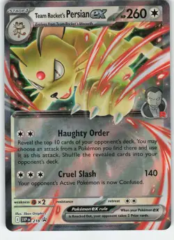 Team Rocket's Persian ex - 218 Promo Holo SV: Scarlet & Violet NM Pokemon - Image 1