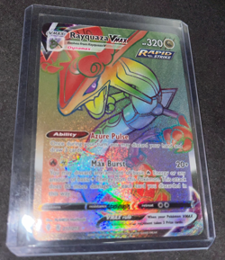 Pokemon TCG Evolving Skies Rayquaza Rainbow VMAX 217/203 Secret Rare Card NM-M - Image 1