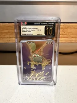 Phanpy 115/106 Super Electric Breaker Holo Japanese POKEMON CGC PRISTINE 10 #115 - Image 1