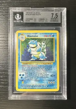Blastoise Base Set Unlimited Holo BGS 7.5 NM 1999 WOTC Pokemon TCG Beckett RARE - Image 1
