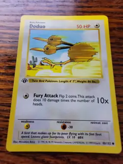 MP* Doduo 1st First Edition SHADOWLESS Base Set Common 48/102 1999 WOTC Pokemon - Image 1