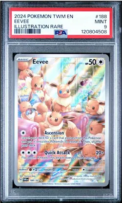 Pokemon TCG Eevee 188/167 Twilight Masquerade PSA 9 - Image 1