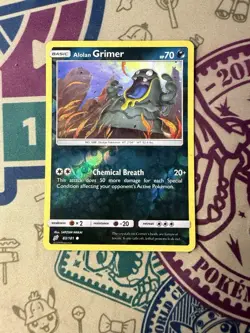 Pokemon TCG Team Up Alolan Grimer Reverse Holo #83/181 Common - Image 3