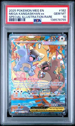 2025 POKEMON MEG SPECIAL ILLUSTRATION RARE #182 MEGA KANGASKHAN EX PSA 10 - Image 1