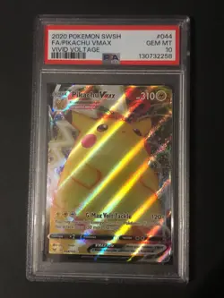 PSA 10, Pokemon Pikachu Vmax 044/185 Vivid Voltage Full Art Ultra - Image 1