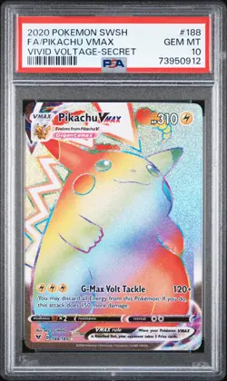 Pikachu VMAX Secret 188/185 Pokemon Card PSA 10 SWSH Vivid Voltage TCG CCG - Image 1