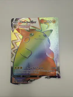 Pokemon Pikachu VMAX 188/185 Secret Rainbow Rare Vivid Voltage 2020 TCG Damaged - Image 1