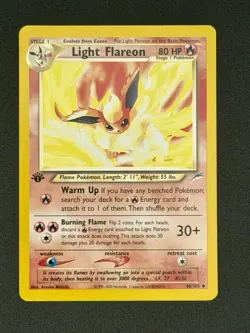Pokemon TCG Light Flareon Neo Destiny Card 46/105 Uncommon 1st Edition LP-NM - Image 1