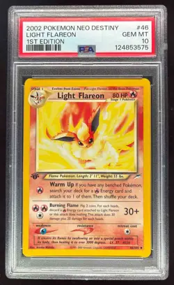 2002 Pokemon Neo Destiny 1st Edition #46/105 Light Flareon PSA 10 - Image 1