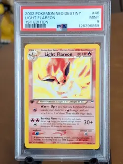 2002 Pokemon Neo Destiny Light Flareon 1st Edition #46 - PSA 9 MINT CLEAN! - Image 1